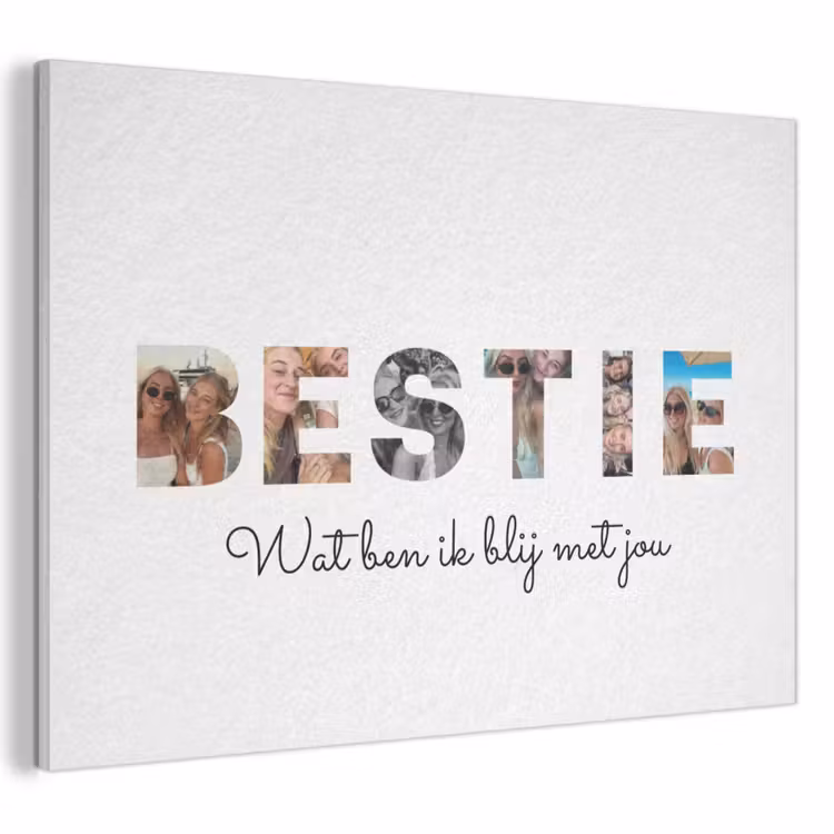 Gepersonaliseerd akoestisch schilderij - Bestie - Lettercollage — 1