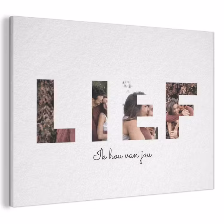 Gepersonaliseerd akoestisch schilderij - Lief - Lettercollage — 1
