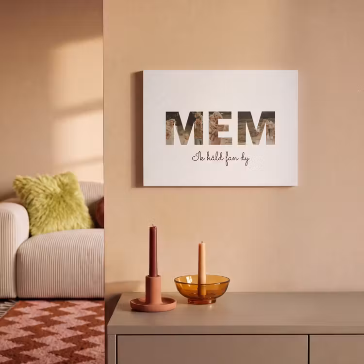 Gepersonaliseerd akoestisch schilderij - Mem - Lettercollage — 2