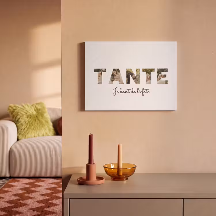 Gepersonaliseerd akoestisch schilderij - Tante - Lettercollage — 2