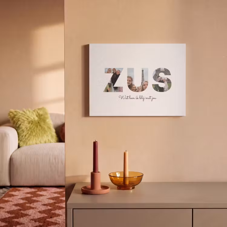 Gepersonaliseerd akoestisch schilderij - Zus - Lettercollage — 2