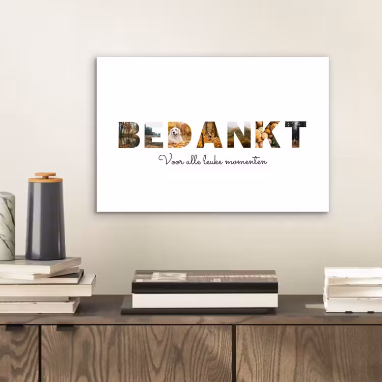 Gepersonaliseerd aluminium schilderij - Bedankt - Lettercollage — 2