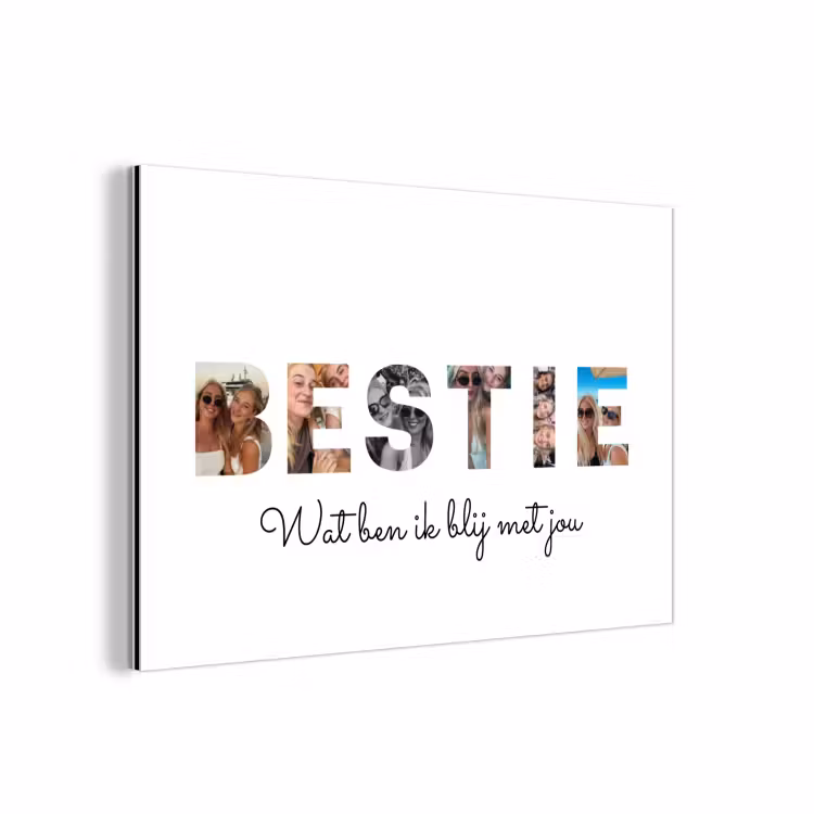 Gepersonaliseerd aluminium schilderij - Bestie - Lettercollage — 1