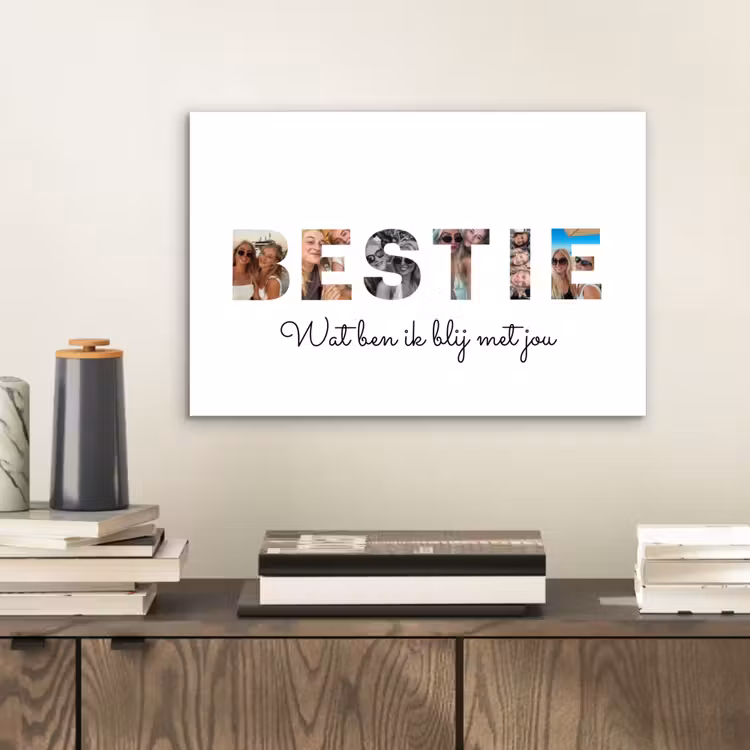 Gepersonaliseerd aluminium schilderij - Bestie - Lettercollage — 2