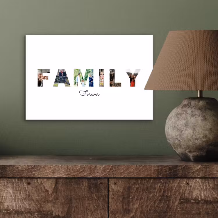 Gepersonaliseerd aluminium schilderij - Family - Lettercollage — 3