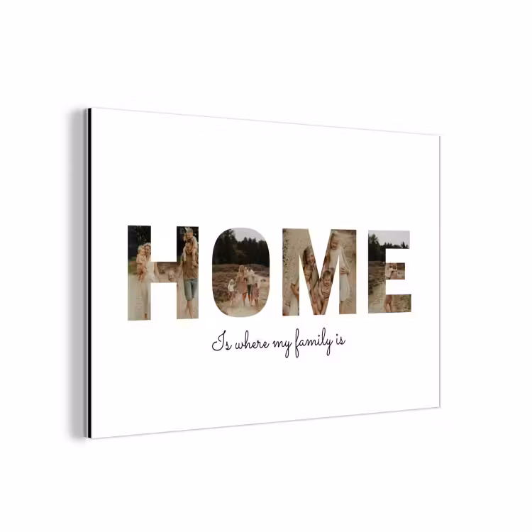 Gepersonaliseerd aluminium schilderij - Home - Lettercollage — 1
