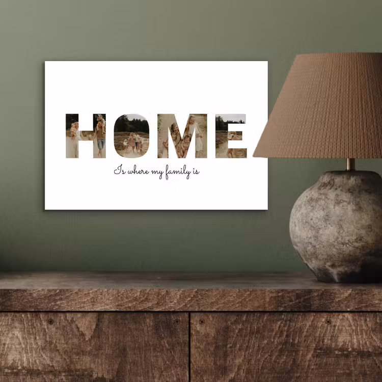 Gepersonaliseerd aluminium schilderij - Home - Lettercollage — 3