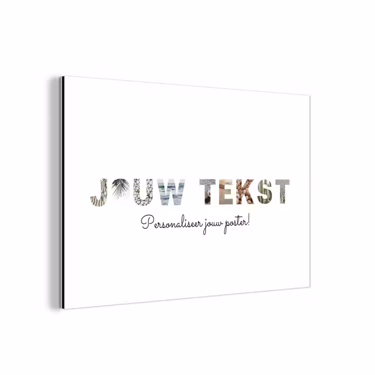 Gepersonaliseerd aluminium schilderij - Jouw Tekst - Lettercollage — 1