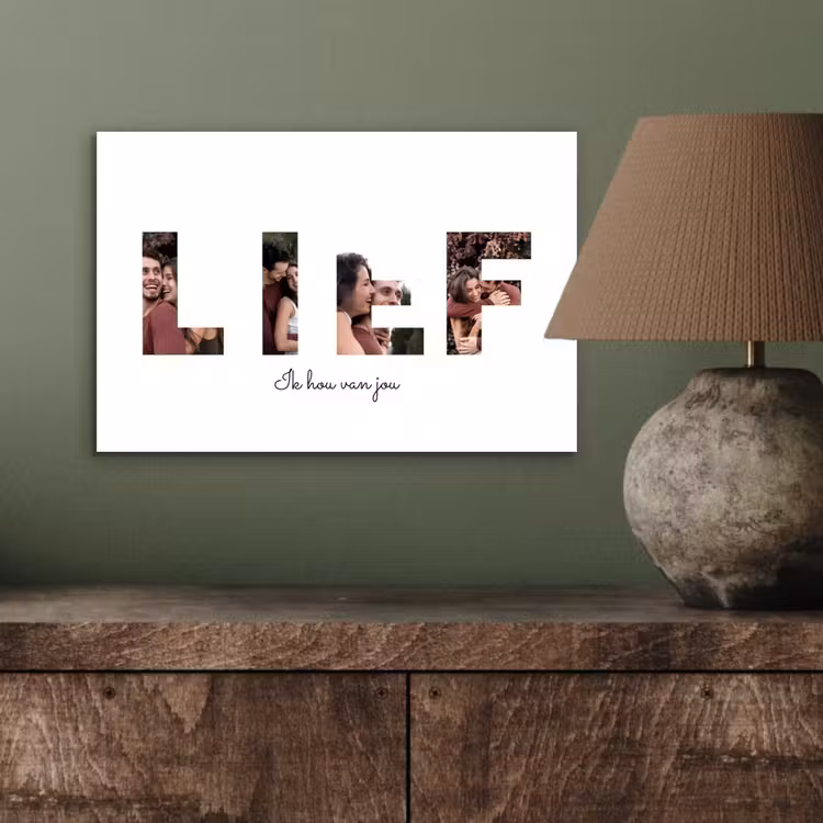Gepersonaliseerd aluminium schilderij - Lief - Lettercollage — 3