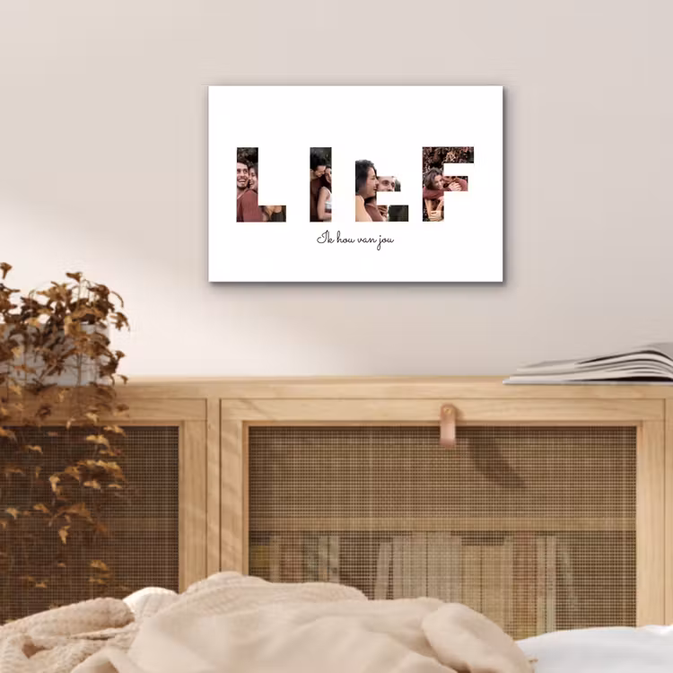Gepersonaliseerd aluminium schilderij - Lief - Lettercollage — 4