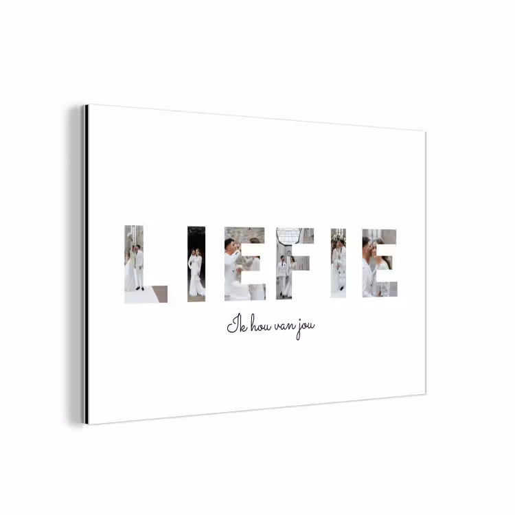 Gepersonaliseerd aluminium schilderij - Liefie - Lettercollage — 1