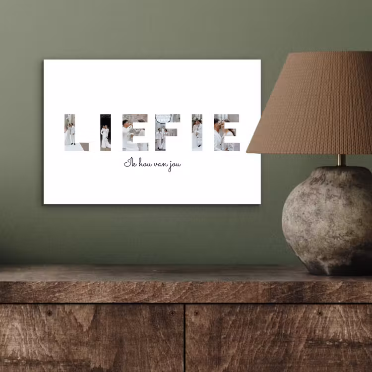 Gepersonaliseerd aluminium schilderij - Liefie - Lettercollage — 3