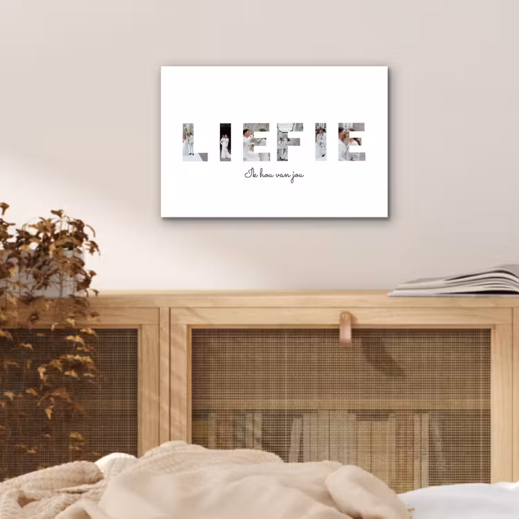 Gepersonaliseerd aluminium schilderij - Liefie - Lettercollage — 4
