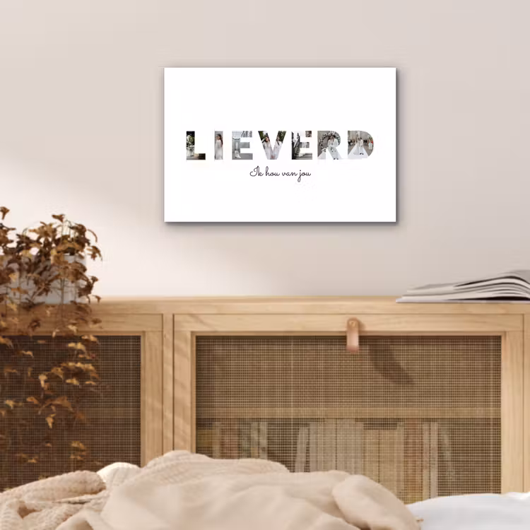 Gepersonaliseerd aluminium schilderij - Lieverd - Lettercollage — 4