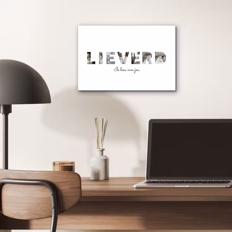 Gepersonaliseerd aluminium schilderij - Lieverd - Lettercollage — 6