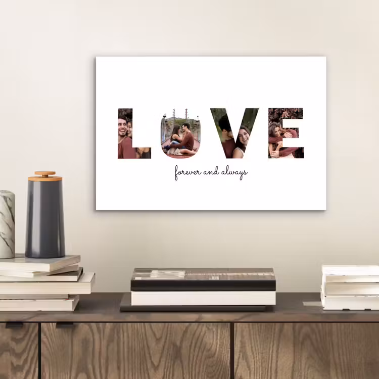 Gepersonaliseerd aluminium schilderij - Love - Lettercollage — 2