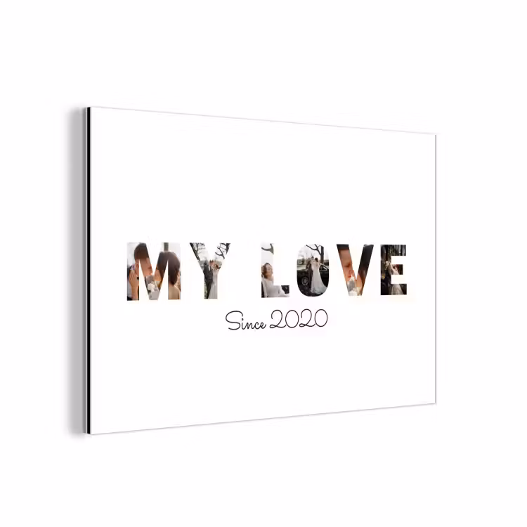 Gepersonaliseerd aluminium schilderij - My Love - Lettercollage — 1