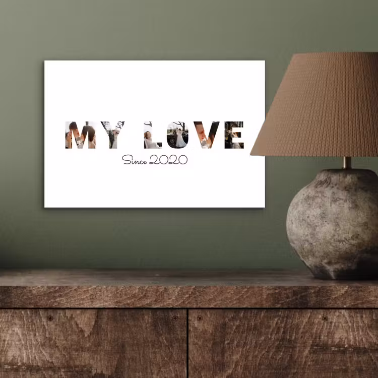 Gepersonaliseerd aluminium schilderij - My Love - Lettercollage — 3