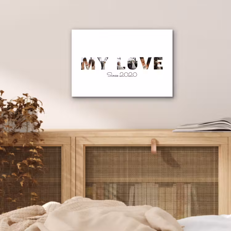 Gepersonaliseerd aluminium schilderij - My Love - Lettercollage — 4