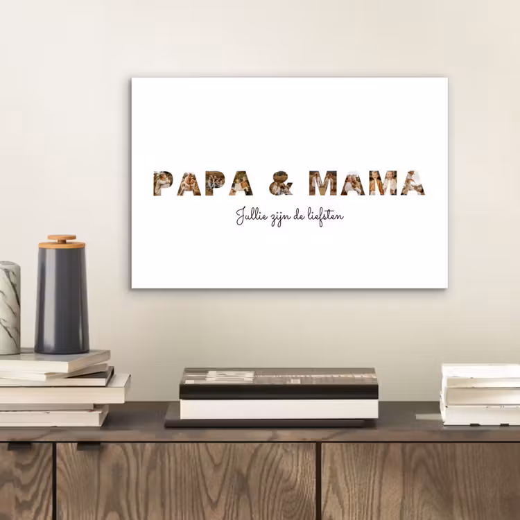 Gepersonaliseerd aluminium schilderij - Papa & Mama - Lettercollage — 2