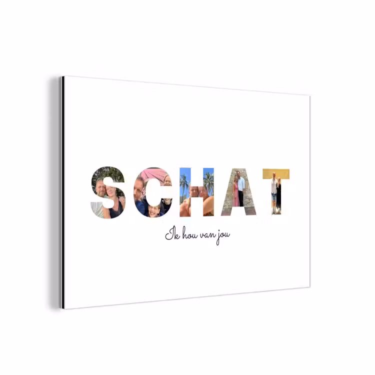 Gepersonaliseerd aluminium schilderij - Schat - Lettercollage — 1
