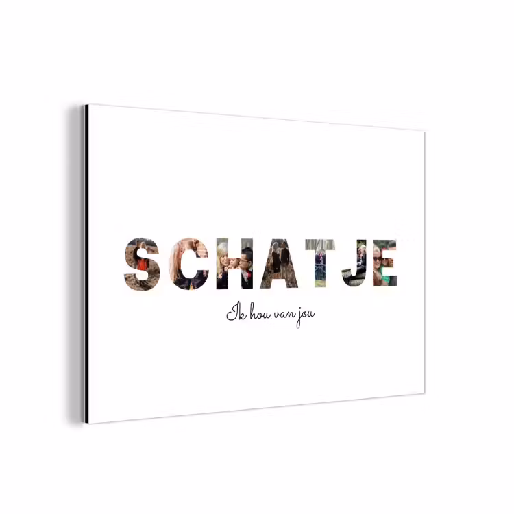 Gepersonaliseerd aluminium schilderij - Schatje - Lettercollage — 1