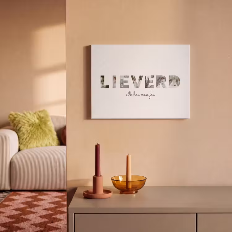 Gepersonaliseerd akoestisch schilderij - Lieverd - Lettercollage — 2
