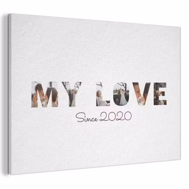 Gepersonaliseerd akoestisch schilderij - My Love - Lettercollage — 1
