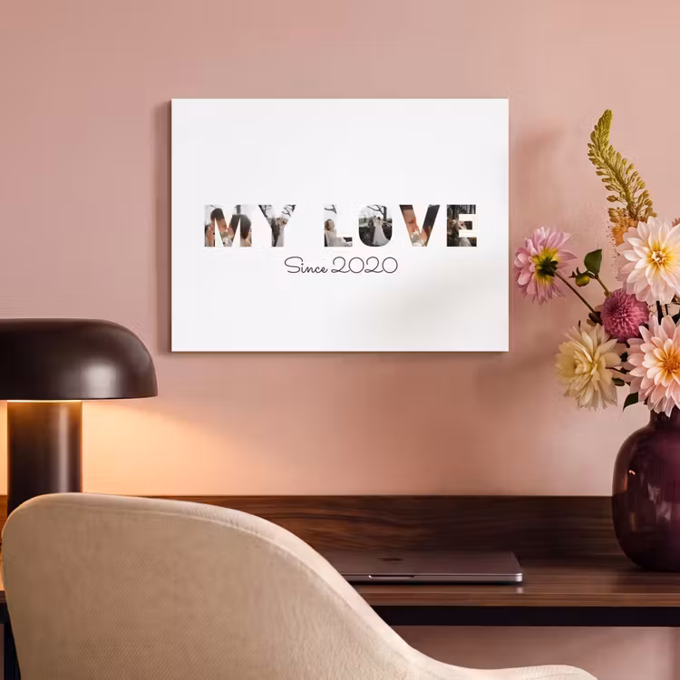 Gepersonaliseerd akoestisch schilderij - My Love - Lettercollage — 4