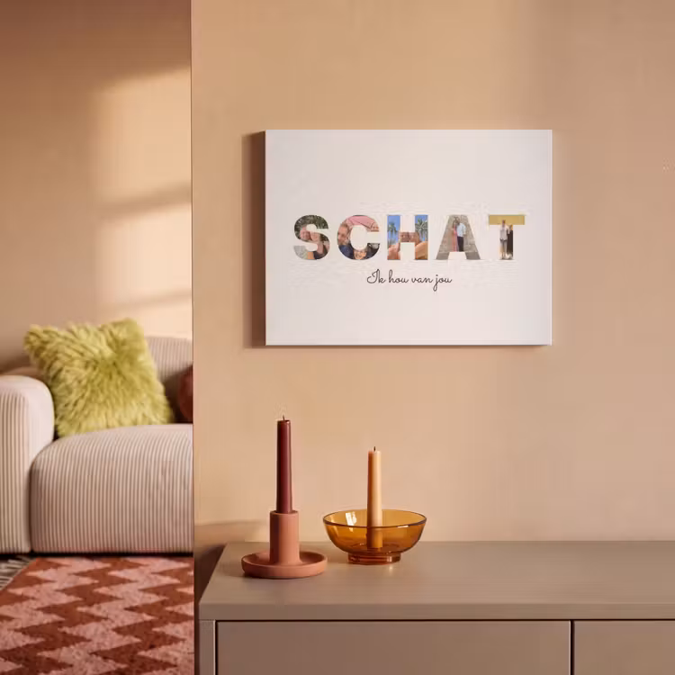 Gepersonaliseerd akoestisch schilderij - Schat - Lettercollage — 2