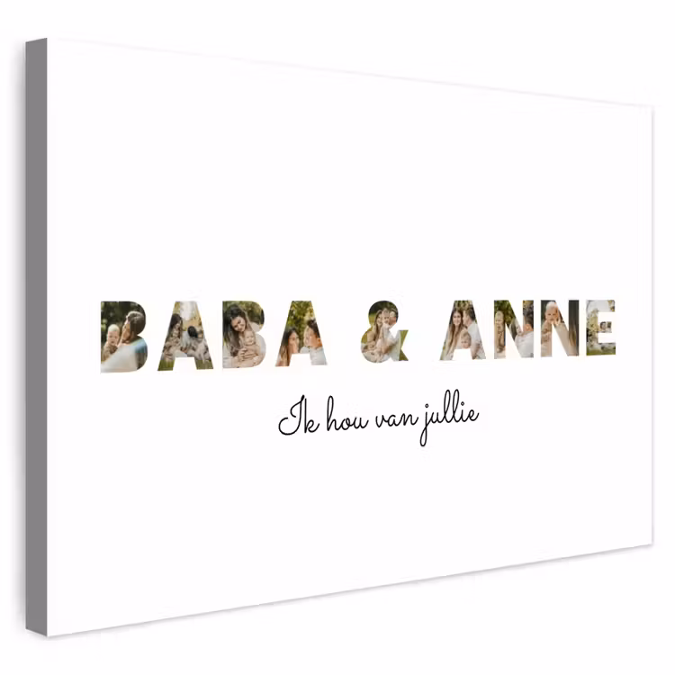 Gepersonaliseerd buiten canvas - Baba & Anne - Lettercollage — 1