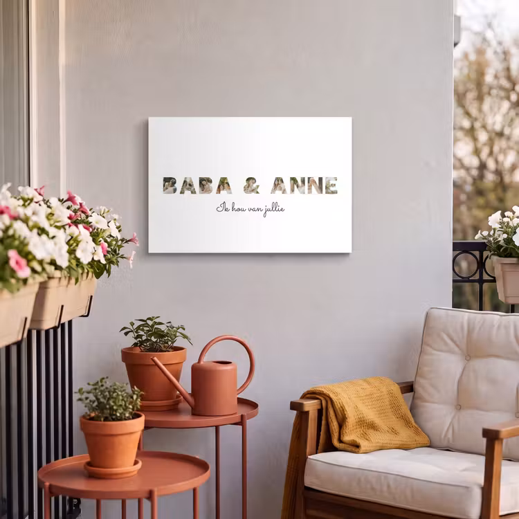 Gepersonaliseerd buiten canvas - Baba & Anne - Lettercollage — 4