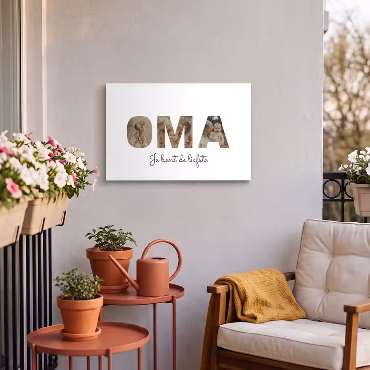 Gepersonaliseerd buiten canvas - Oma - Lettercollage — 4