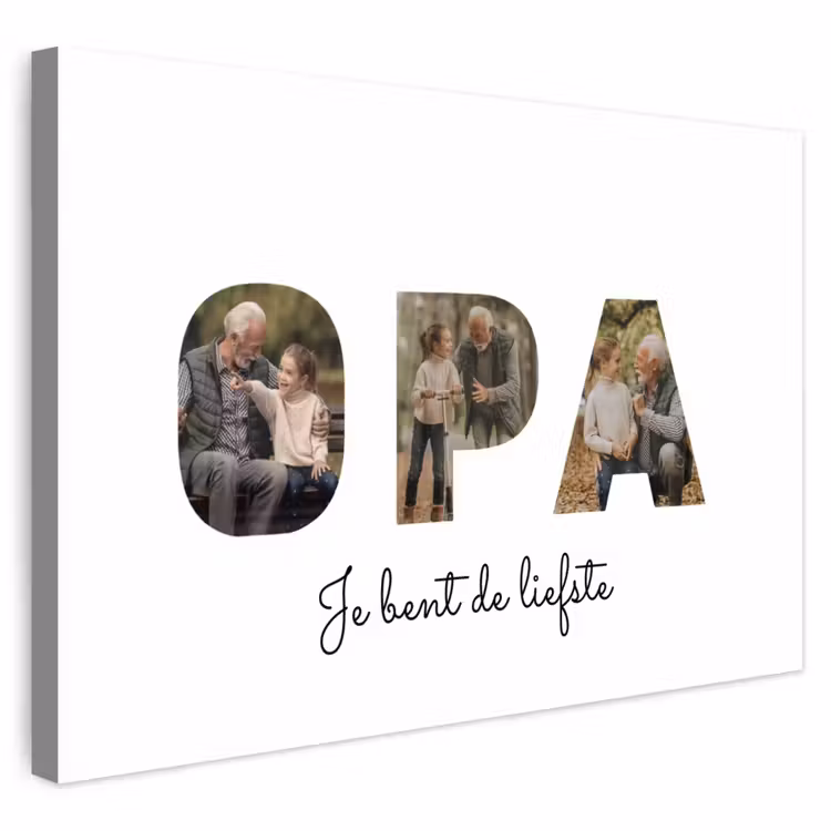 Gepersonaliseerd buiten canvas - Opa - Lettercollage — 1