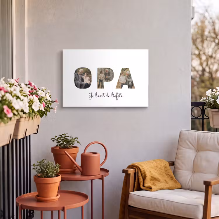 Gepersonaliseerd buiten canvas - Opa - Lettercollage — 4