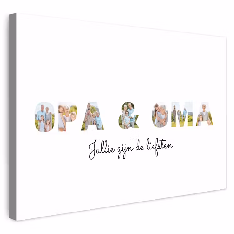 Gepersonaliseerd buiten canvas - Opa & Oma - Lettercollage — 1