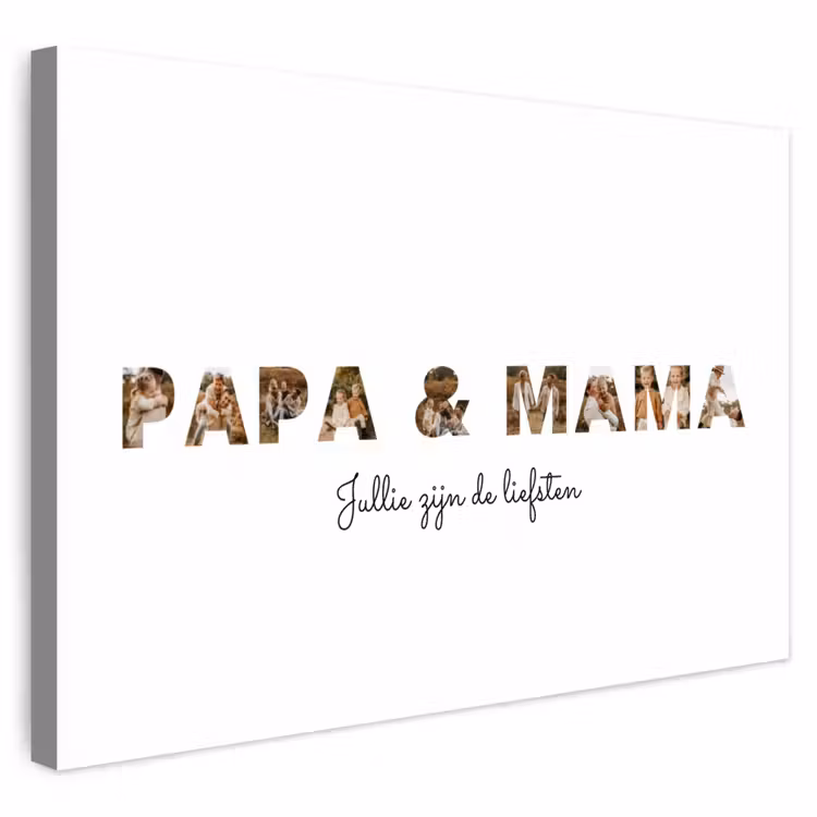Gepersonaliseerd buiten canvas - Papa & Mama - Lettercollage — 1