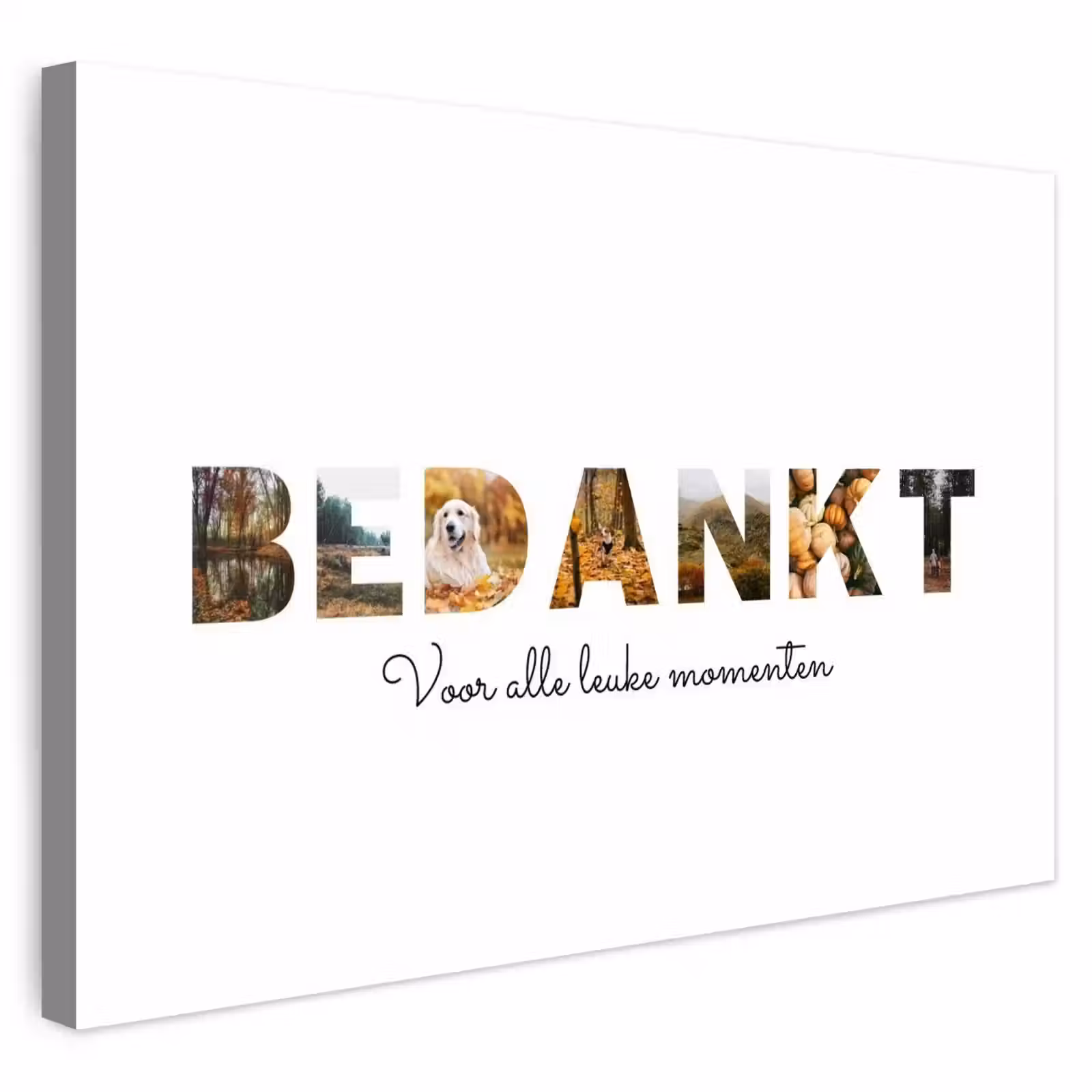 Gepersonaliseerd buiten canvas - Bedankt - Lettercollage — 1