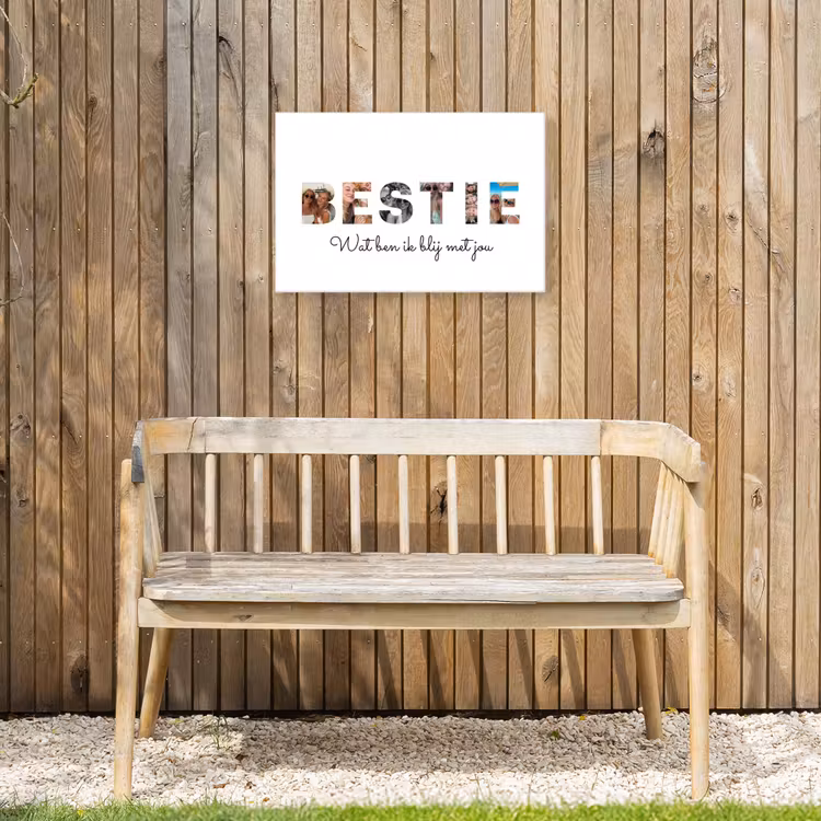 Gepersonaliseerd buiten canvas - Bestie - Lettercollage — 3