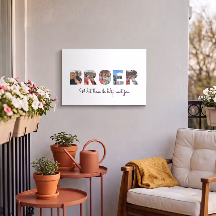 Gepersonaliseerd buiten canvas - Broer - Lettercollage — 4