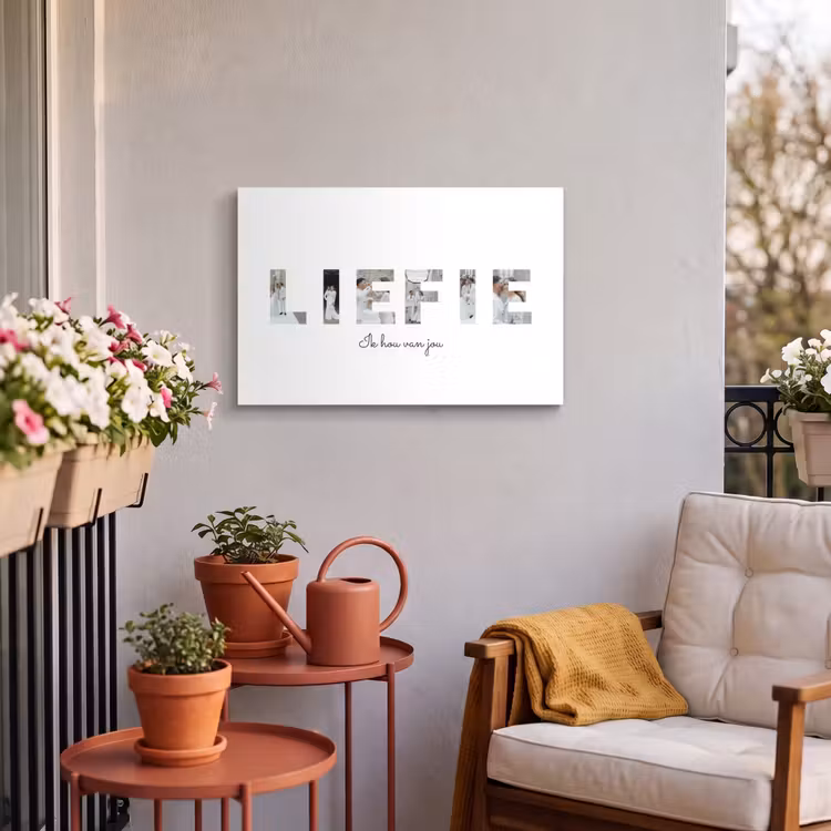 Gepersonaliseerd buiten canvas - Liefie - Lettercollage — 3