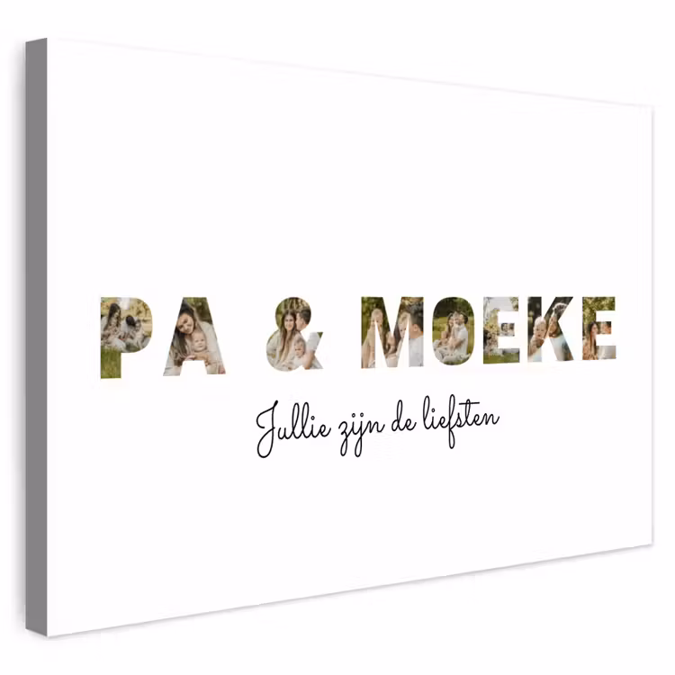 Gepersonaliseerd buiten canvas - Pa & Moeke - Lettercollage — 1