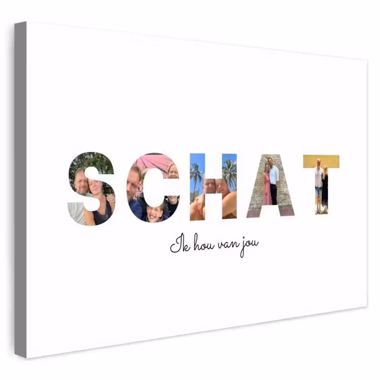 Gepersonaliseerd buiten canvas - Schat - Lettercollage — 1
