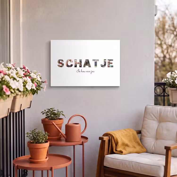 Gepersonaliseerd buiten canvas - Schatje - Lettercollage — 4