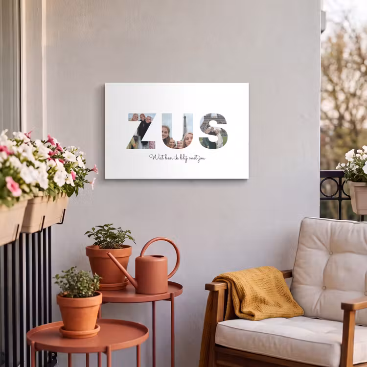 Gepersonaliseerd buiten canvas - Zus - Lettercollage — 4