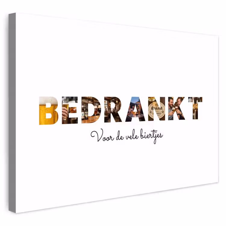 Gepersonaliseerd buiten canvas - Bedrankt - Lettercollage — 1