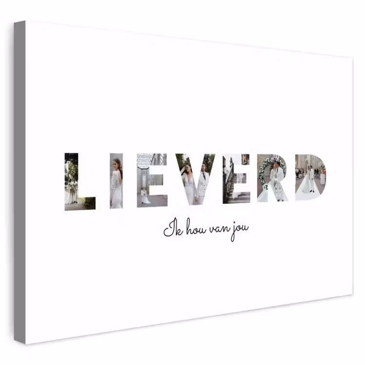 Gepersonaliseerd buiten canvas - Lieverd - Lettercollage — 1