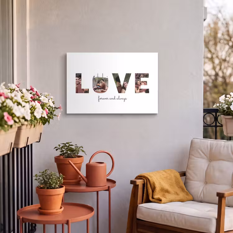 Gepersonaliseerd buiten canvas - Love - Lettercollage — 4