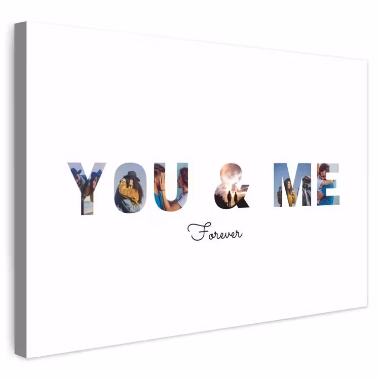 Gepersonaliseerd buiten canvas - You & Me - Lettercollage — 1