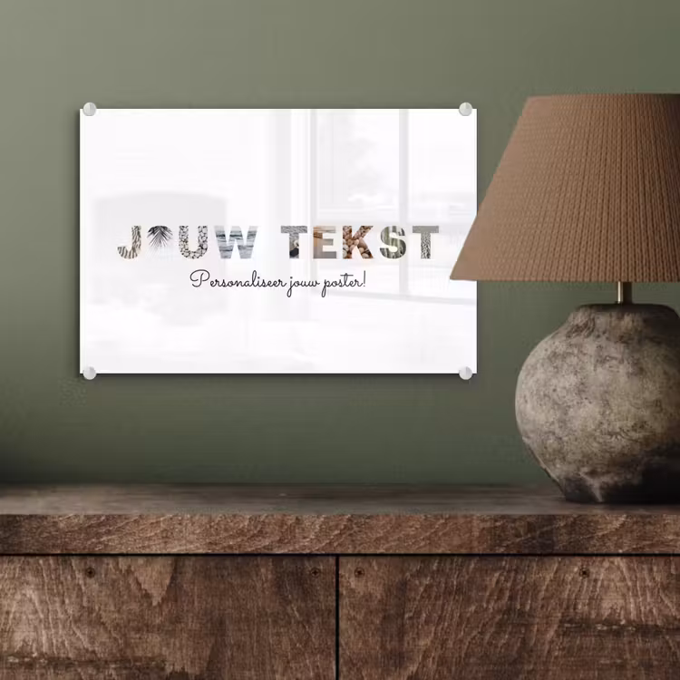 Gepersonaliseerd glas schilderij - Jouw Tekst - Lettercollage — 4